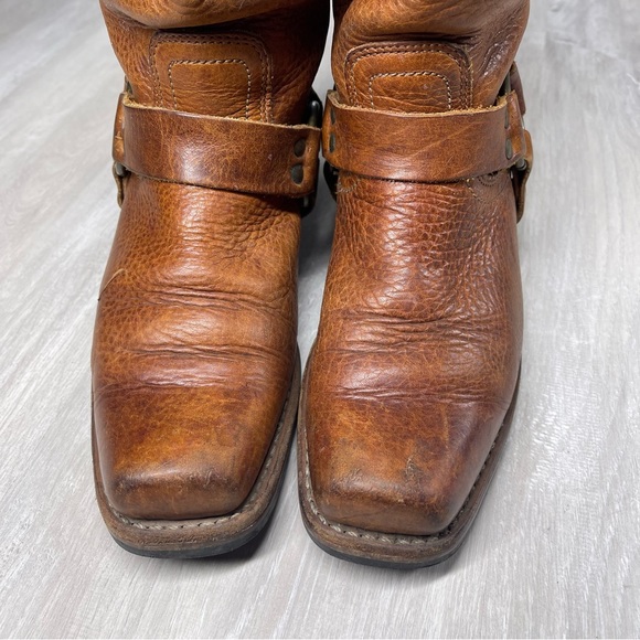 Frye Brown Leather Harness Boots - Picture 5 of 13